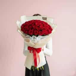 50 Pc Red Roses Bouquet