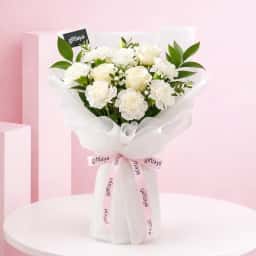 White Carnation Floral Bunch