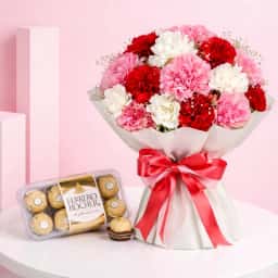 Mesmerizing Carnations with Ferrero Rocher