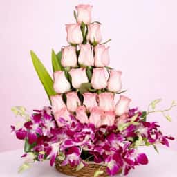 Rose and Orchids Floral Basket