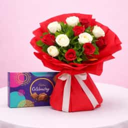 Elegant Roses with Chocolate Gift Pack
