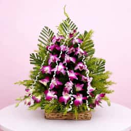 Purple Blooms in a Basket