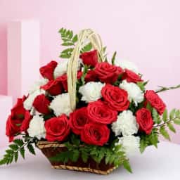 Roses Carnations Fusion Basket