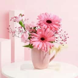 Opulent Blooms in a Ceramic Mug