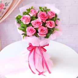 Pink Rose Bouquet in Ahmedabad