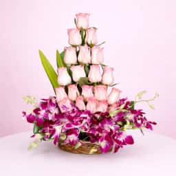 Rose and Orchids Floral Basket