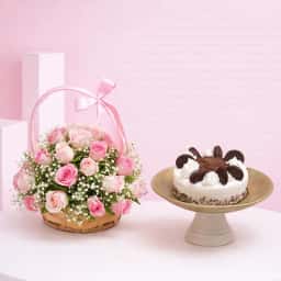 Oreo Treat with Pink Bloom Basket