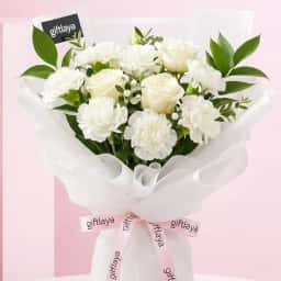 White Carnation Floral Bunch