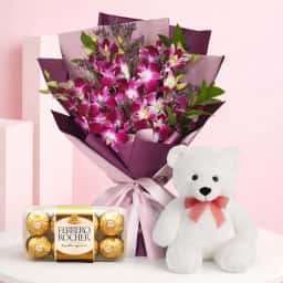 Purple Bloom with Teddy