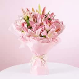 Lilies with Chocolate Cake