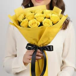 Elegant yellow rose flower bouquet in Mumbai