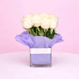 White Rose Bunch in Vase