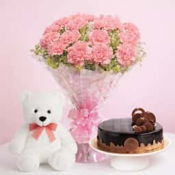 Cute Carnation with Sweet Gifts