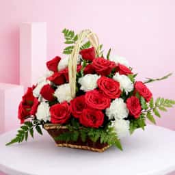 Roses Carnations Fusion Basket