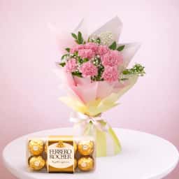 Carnations with Chocolates