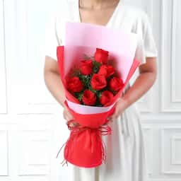 Wrapped Red Roses Bouquet in Pune