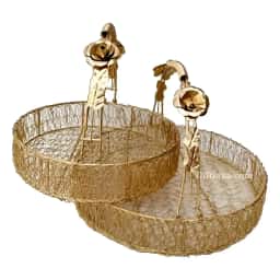 Golden Round Metal Trays