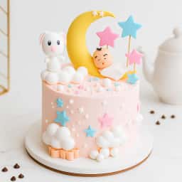 Baby Shower Moon Theme Cake