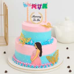2 Tier Mom To Be Cake