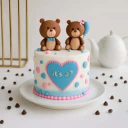 Baby Shower Teddy Fondant Cake