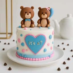 Baby Shower Teddy Fondant Cake