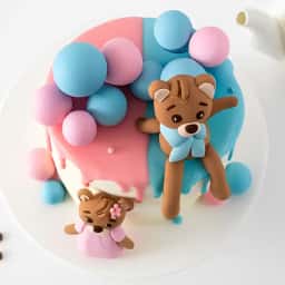 Teddy Theme Cake for Twins