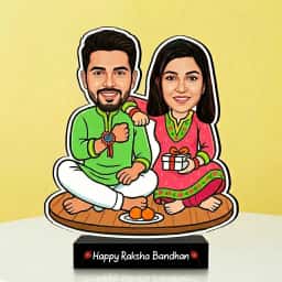 Custom Brother Sister Caricature Rakhi Gift