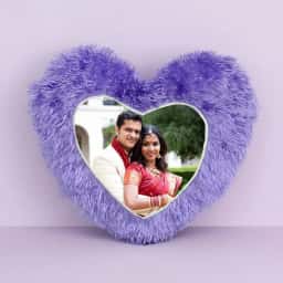 Printed Heart Shape Cushion Gift