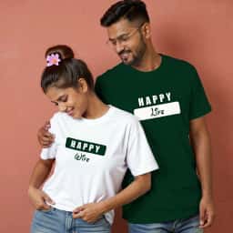 Buy Happy Wife Happy Life Matching T-Shirts