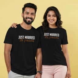 Just Married Mr. & Mrs. Shirt Combo