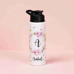 Printed Flower Design Water Bottle 