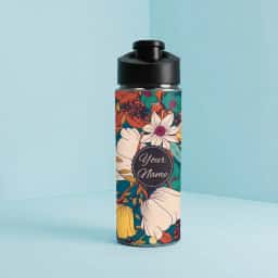 Beautiful Flower Printed Bottle 
