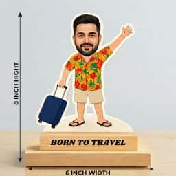 Personalized Travel Lover Caricature with Name