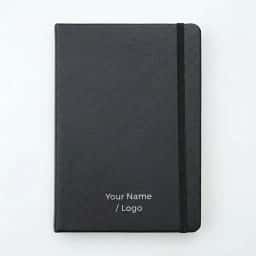 Custom Logo Black Leather Notebook & Pen