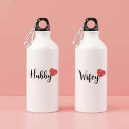 Custom Name Water Bottles for Couples