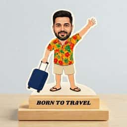 Personalized Travel Lover Caricature with Name