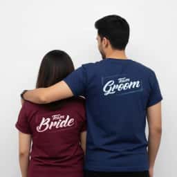 Bride Groom Matching Tee Set