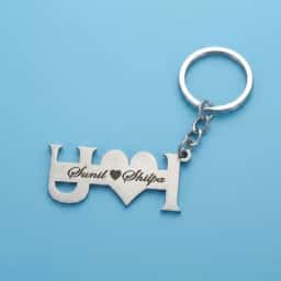 Custom I Love You Couple Name Keychain