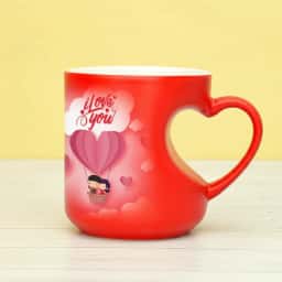 Red Heart Handle Coffee Mug
