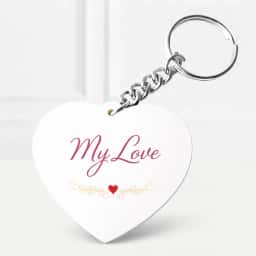 Romantic Heart Shaped Photo Keychain