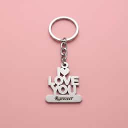 Custom Engraved I Love You Name Keychain
