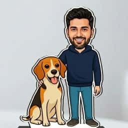 Custom Pet Dog Caricature Portrait