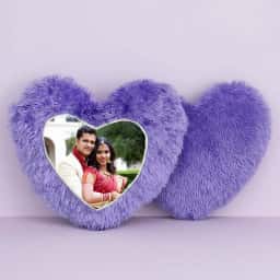 Printed Heart Shape Cushion Gift