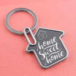 Home Sweet Home Shape Metal Keychain