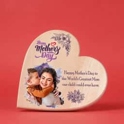 Wooden Heart Photo Frame for Mother's Day