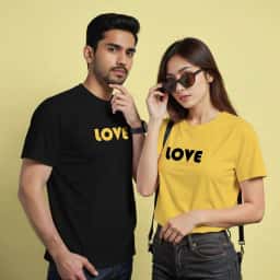 Printed Love Couple T-Shirts Combo