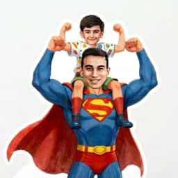 Super Dad Custom Caricature Figure