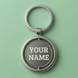 Custom Name Engraved Spinner Keychain