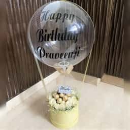 Chocolate and Flower Balloon Hamper