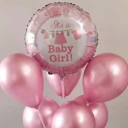 Welcome Baby Girl Balloon Bouquet